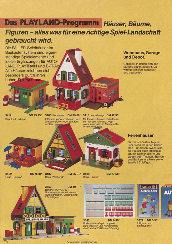 Faller Spielzeug-Katalog 1984-1985