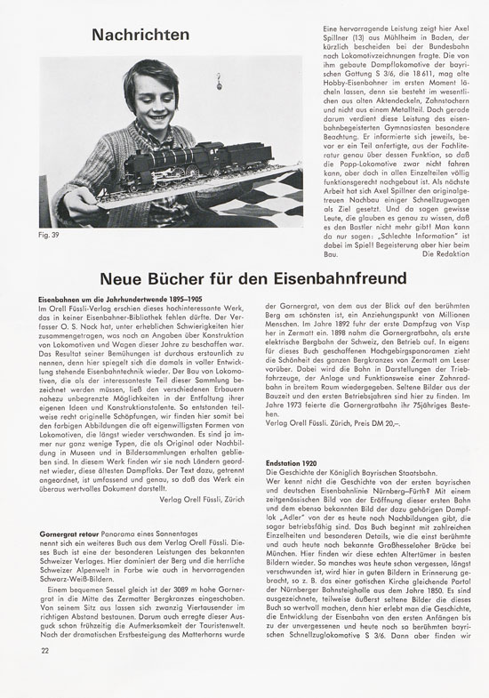 Seite 22 Faller Magazin Nr. 93 Dezember 1973