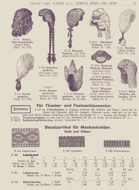 Franz Carl Weber Katalog Fastnacht 1926