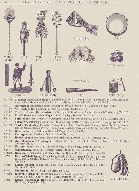 Franz Carl Weber Katalog Fastnacht 1926