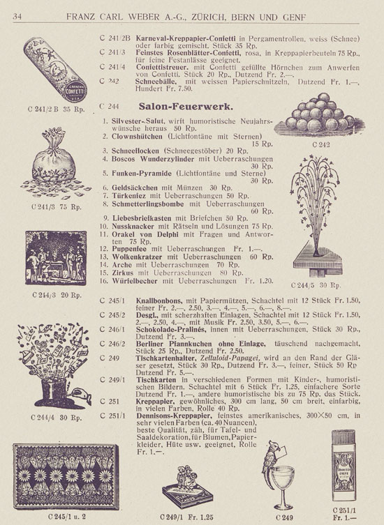 Franz Carl Weber Katalog Fastnacht 1926