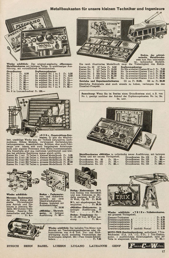 Franz Carl Weber Spielwaren Katalog 1947-1948