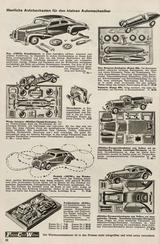 Franz Carl Weber Spielwaren Katalog 1947-1948