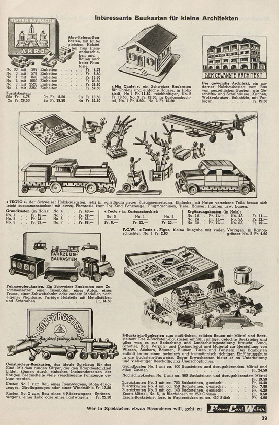 Franz Carl Weber Spielwaren Katalog 1947-1948