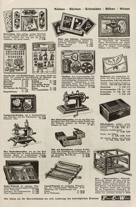 Franz Carl Weber Spielwaren Katalog 1947-1948