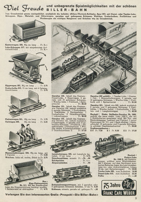 Franz Carl Weber AG Katalog Technische Spielwaren 1956 