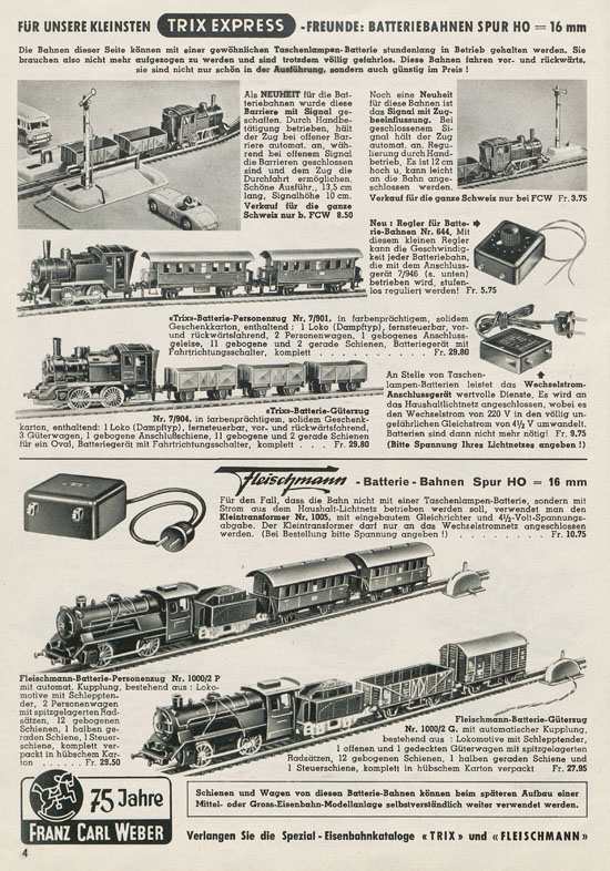 Franz Carl Weber AG Katalog Technische Spielwaren 1956 