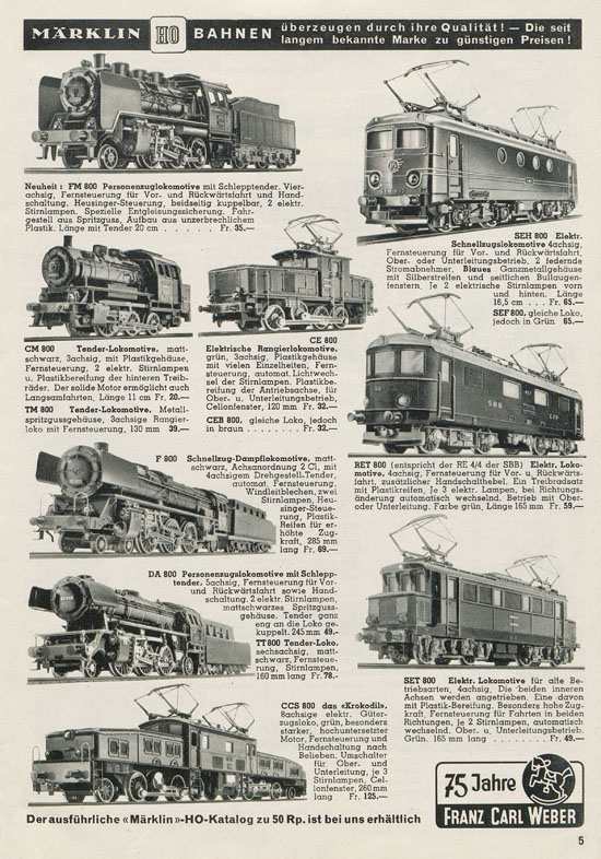 Franz Carl Weber AG Katalog Technische Spielwaren 1956 