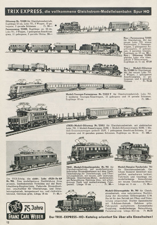 Franz Carl Weber AG Katalog Technische Spielwaren 1956 