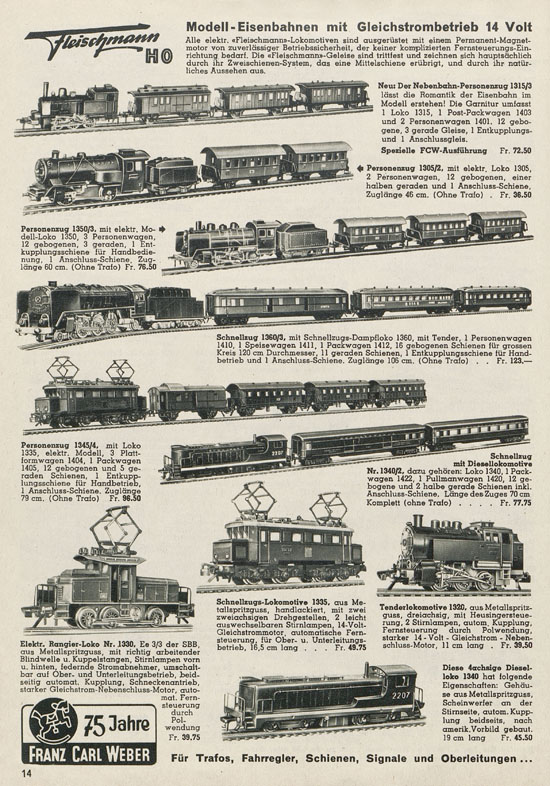 Franz Carl Weber AG Katalog Technische Spielwaren 1956 