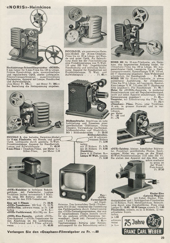 Franz Carl Weber AG Katalog Technische Spielwaren 1956 