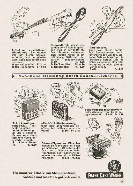 Franz Carl Weber Katalog Scherz und Unterhaltung 1959