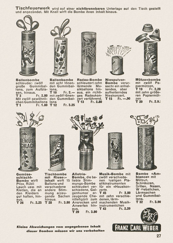 Franz Carl Weber Katalog Scherz und Unterhaltung 1959