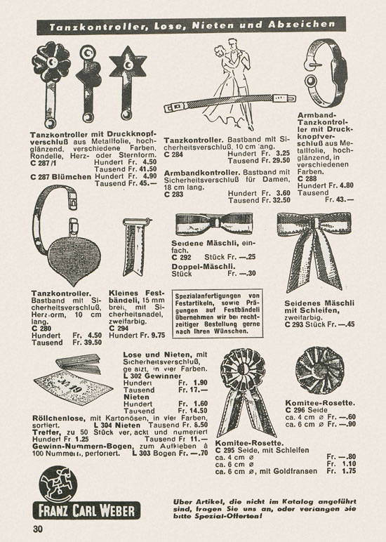 Franz Carl Weber Katalog Scherz und Unterhaltung 1959