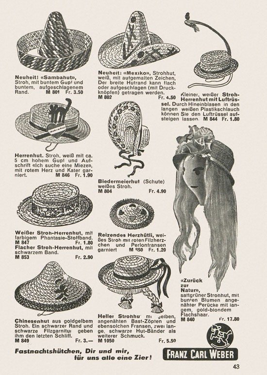 Franz Carl Weber Katalog Scherz und Unterhaltung 1959