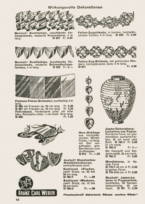 Franz Carl Weber Katalog Scherz und Unterhaltung 1959