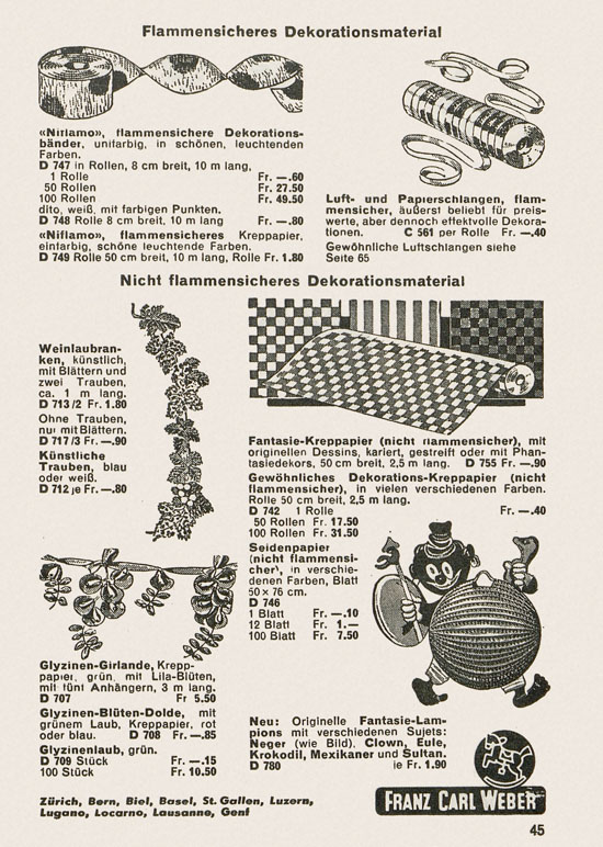 Franz Carl Weber Katalog Scherz und Unterhaltung 1959