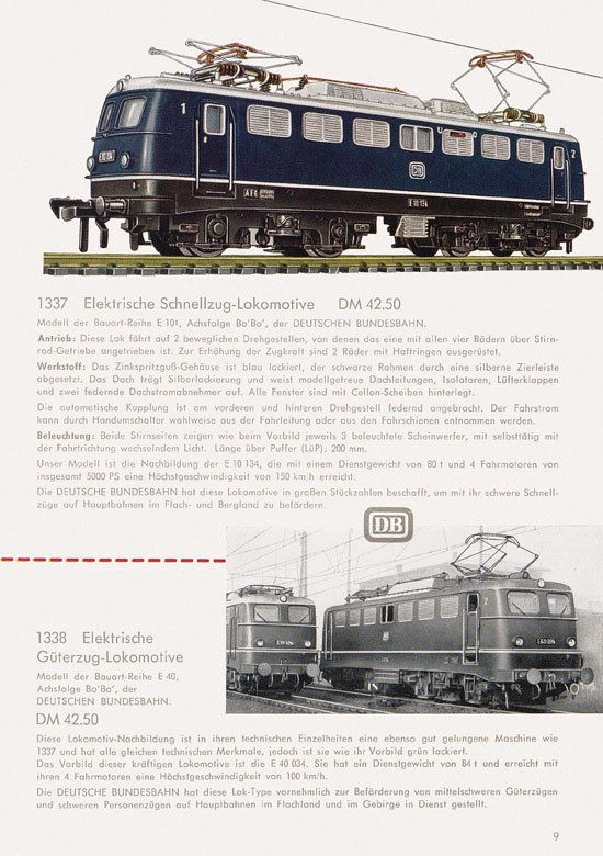 Seite 11 Fleischmann Katalog H0 1961-1962