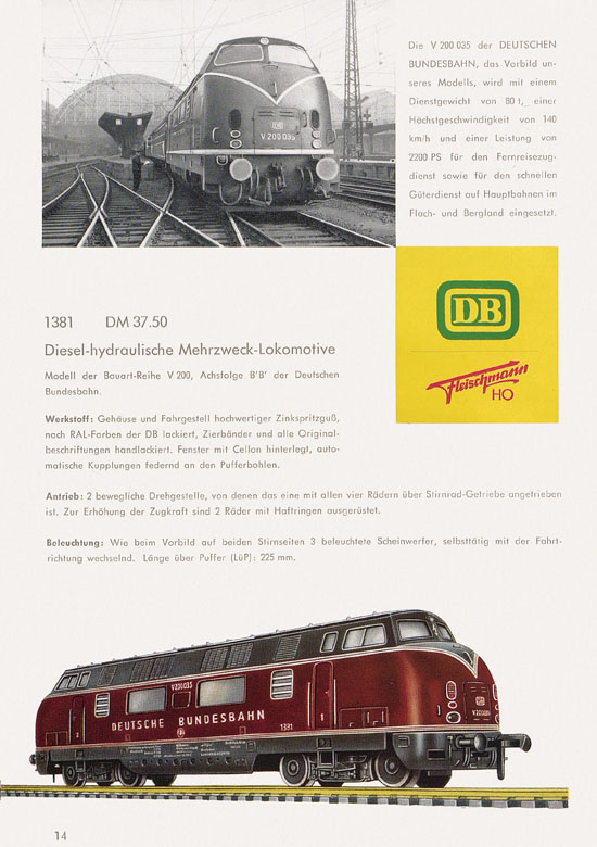 Seite 16 Fleischmann Katalog H0 1961-1962
