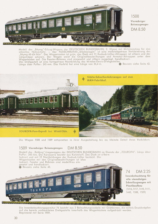 Seite 32 Fleischmann Katalog H0 1961-1962