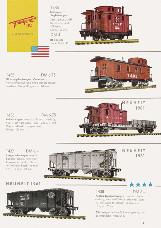 Seite 43 Fleischmann Katalog H0 1961-1962