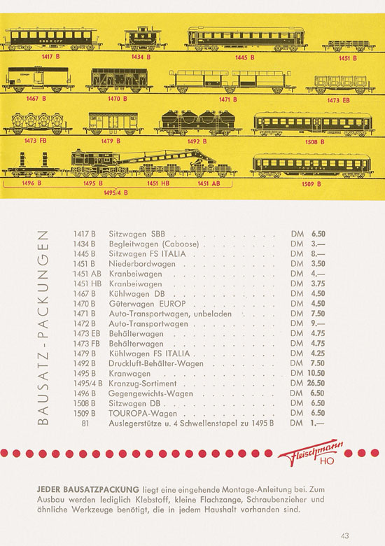 Fleischmann Katalog H0 1961-1962