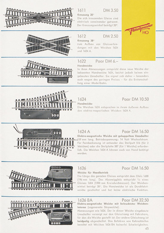 Seite 47 Fleischmann Katalog H0 1961-1962