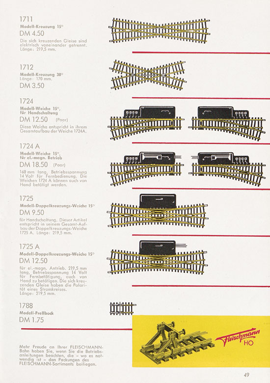 Seite 51 Fleischmann Katalog H0 1961-1962