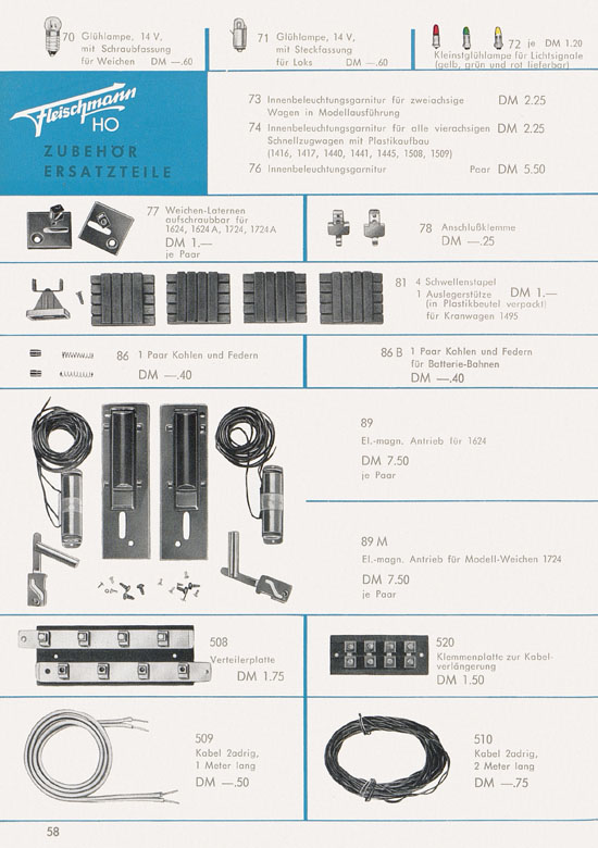 Seite 60 Fleischmann Katalog H0 1961-1962