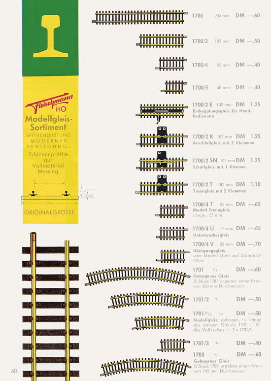 Seite 62 Fleischmann Katalog H0 1962-1963