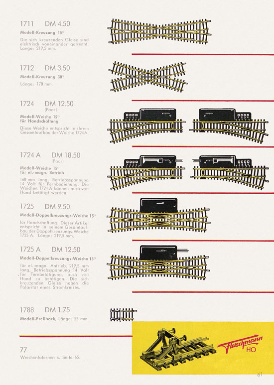 Seite 63 Fleischmann Katalog H0 1962-1963