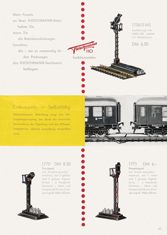 Seite 65 Fleischmann Katalog H0 1962-1963