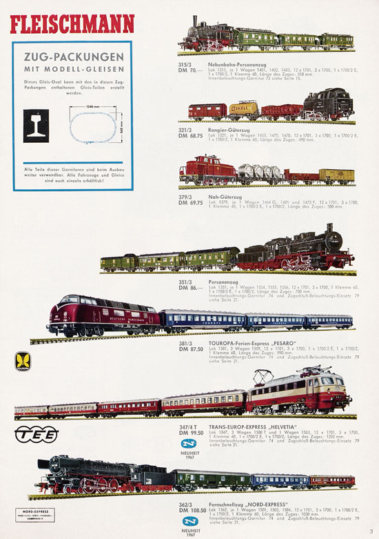 Fleischmann H0 International Auto-Ralley Katalog 1967-1968