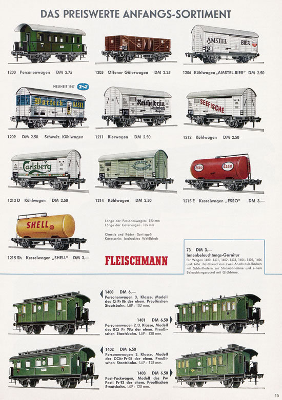 Fleischmann H0 International Auto-Ralley Katalog 1967-1968