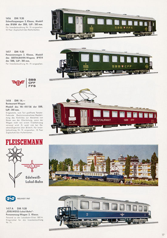 Fleischmann H0 International Auto-Ralley Katalog 1967-1968