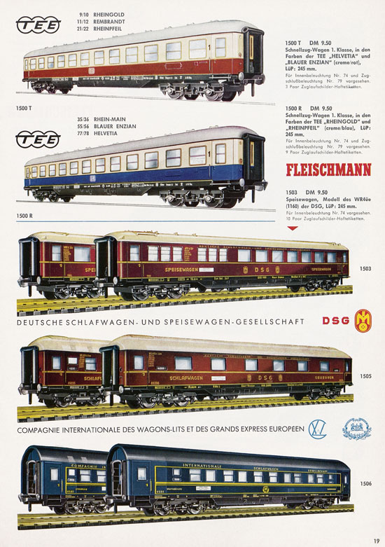 Fleischmann H0 International Auto-Ralley Katalog 1967-1968