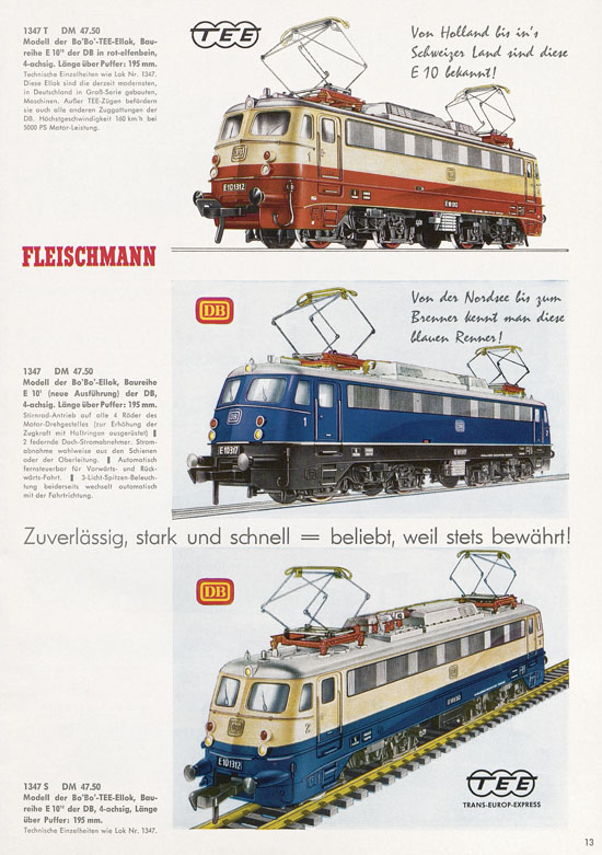 Fleischmann Katalog Modelleisenbahn Auto-Ralley 1968-1969