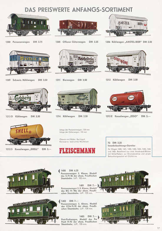 Fleischmann Katalog Modelleisenbahn Auto-Ralley 1968-1969