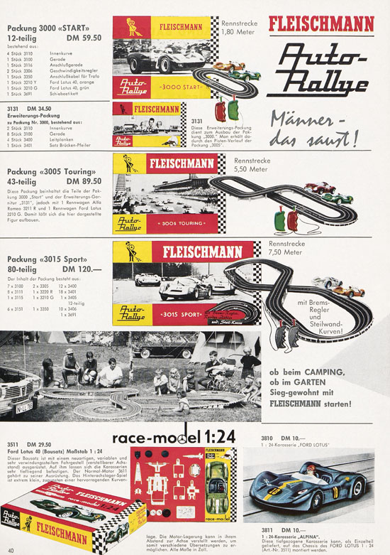 Fleischmann Katalog Modelleisenbahn Auto-Ralley 1968-1969