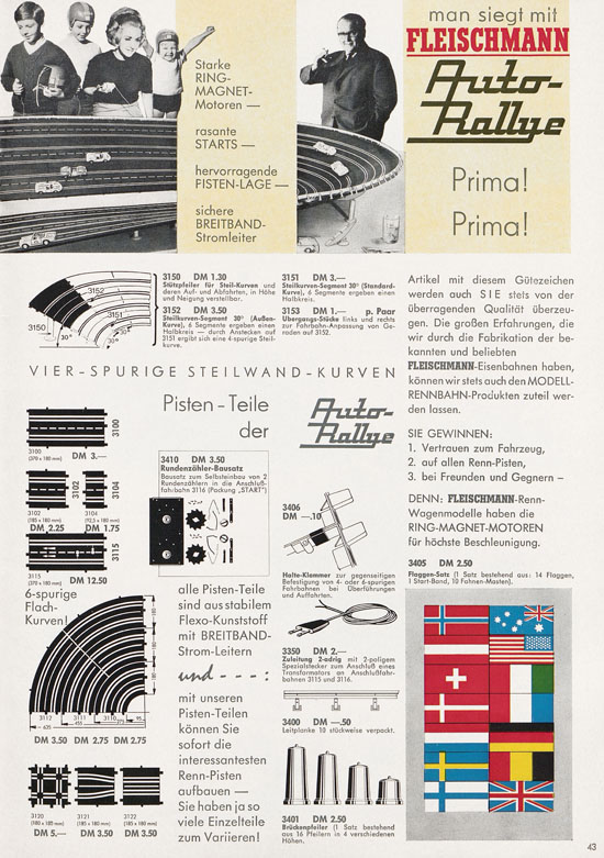 Fleischmann Katalog Modelleisenbahn Auto-Ralley 1968-1969