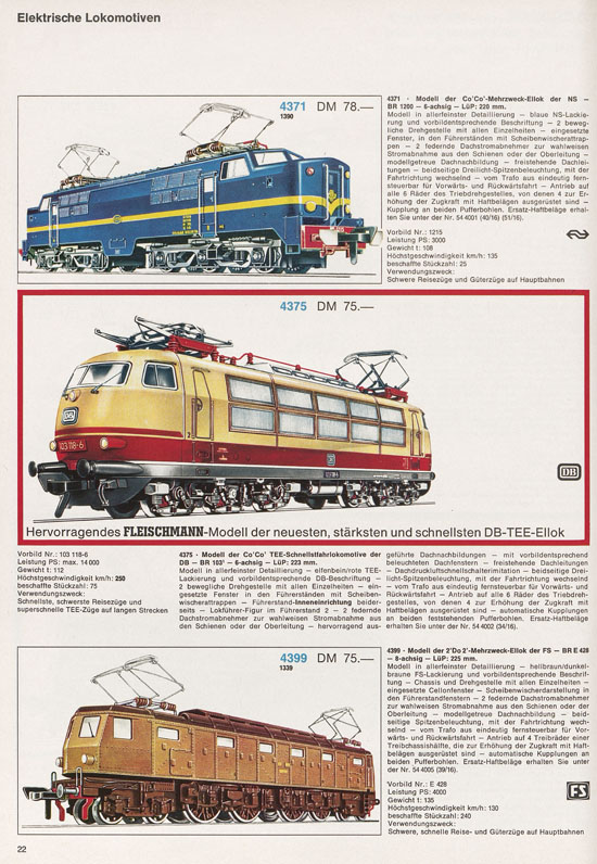 Fleischmann Katalog 1971