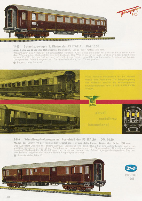 Fleischmann Katalog H0 1963-1964