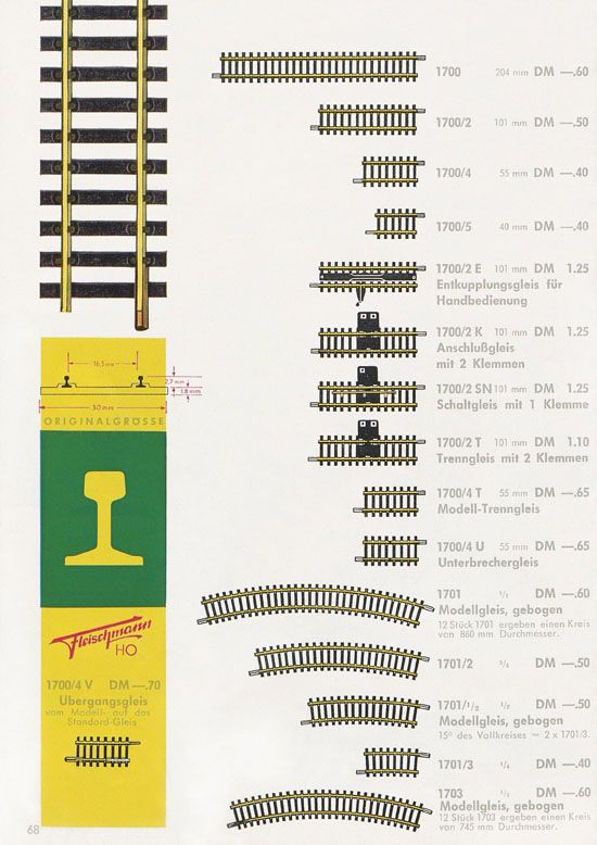 Seite 70 Fleischmann Katalog H0 1963-1964