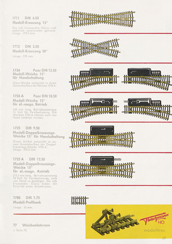 Seite 71 Fleischmann Katalog H0 1963-1964