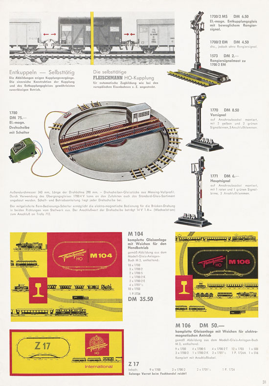 Fleischmann Katalog H0 International 1965-1966