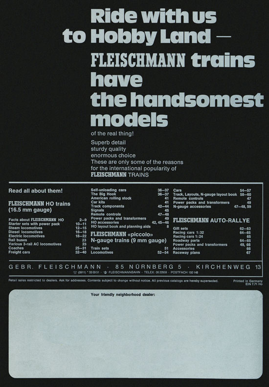 Seite 2 Fleischmann catalog 1971