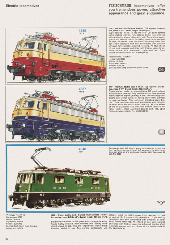 Seite 20 Fleischmann catalog 1971