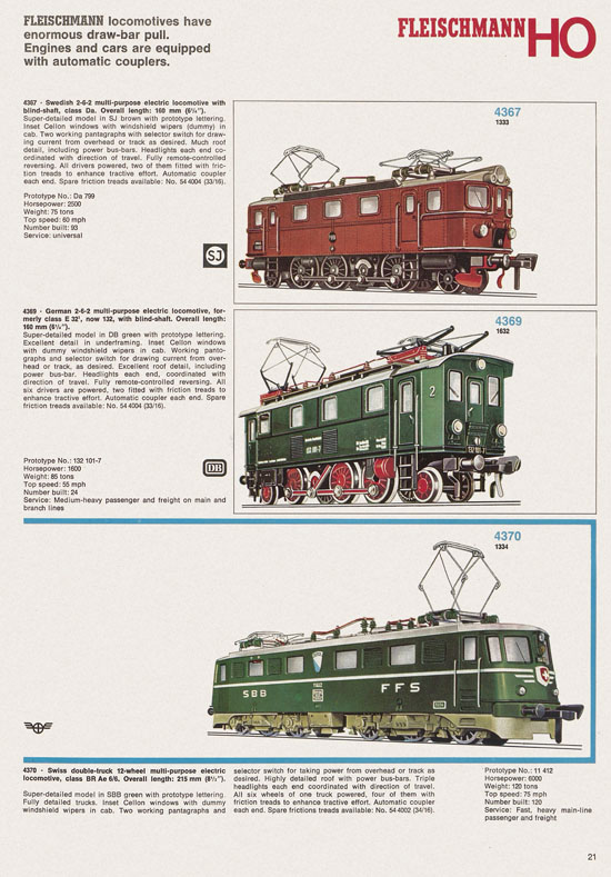 Seite 21 Fleischmann catalog 1971