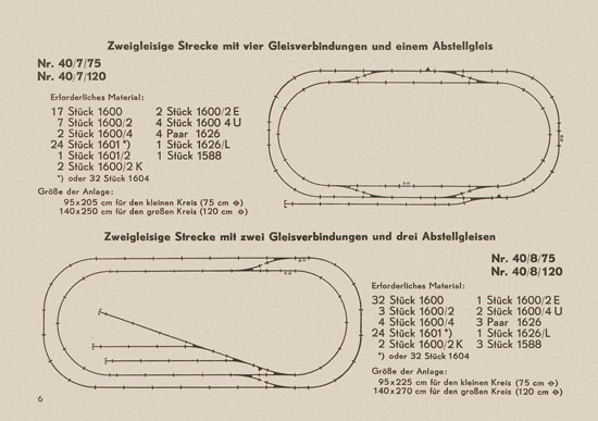 Fleischmann Gleisanlagen 1954