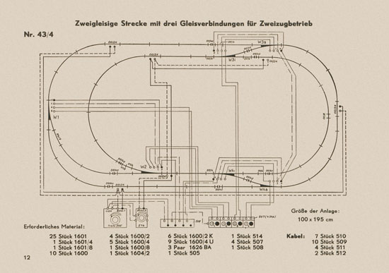 Fleischmann Gleisanlagen 1954